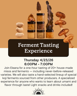Workshop flyer for Shared Cultures Ferment Tasting Experience