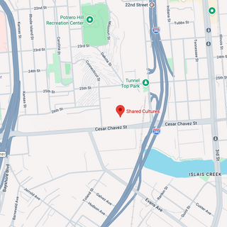 Digital map screenshot of the Shared Cultures location in San Francisco