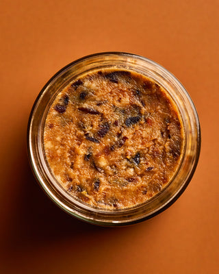 Open jar of habanada pepper miso.